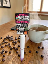 Focal For Beadable Pens, Keychains, Etc.-Coffee Theme-2 Count