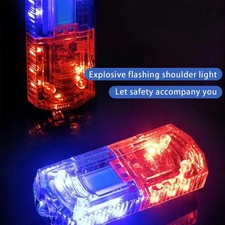 Led Shoulder Warning Strobe Light Red Blue Flashing Safety Clip Usb Rechargeable Led Shoulder Warning Strobe Light Red Blue Flashing Safety Clip Usb Rechargeable