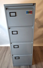 Four Drawer  Metal Filing Cabinet foe Office Paperwork Grey 132x47x62cm