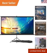 100 Inch Indoor and Outdoor Projector Screen with Stand for Movies or Present...