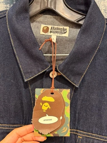 BAPE Multi Motif Loose Fit Denim Jacket Indigo Men's -L image 3