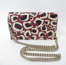 Borsa Gucci in pelle con stampa leopardata pochette tracolla catena tracolla ...