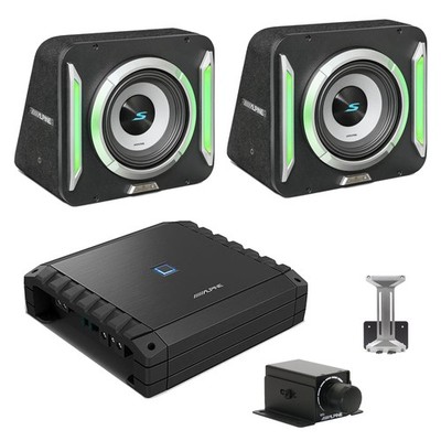 Alpine S2-SB12 & S2-A60M RGB Subwoofer & Amplifier Bundle w/ Rux Bass Knob