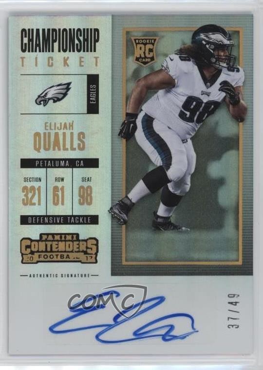 2017 Contenders Championship Ticket 37/49 Elijah Qualls #143 Rookie Auto RC 0t2