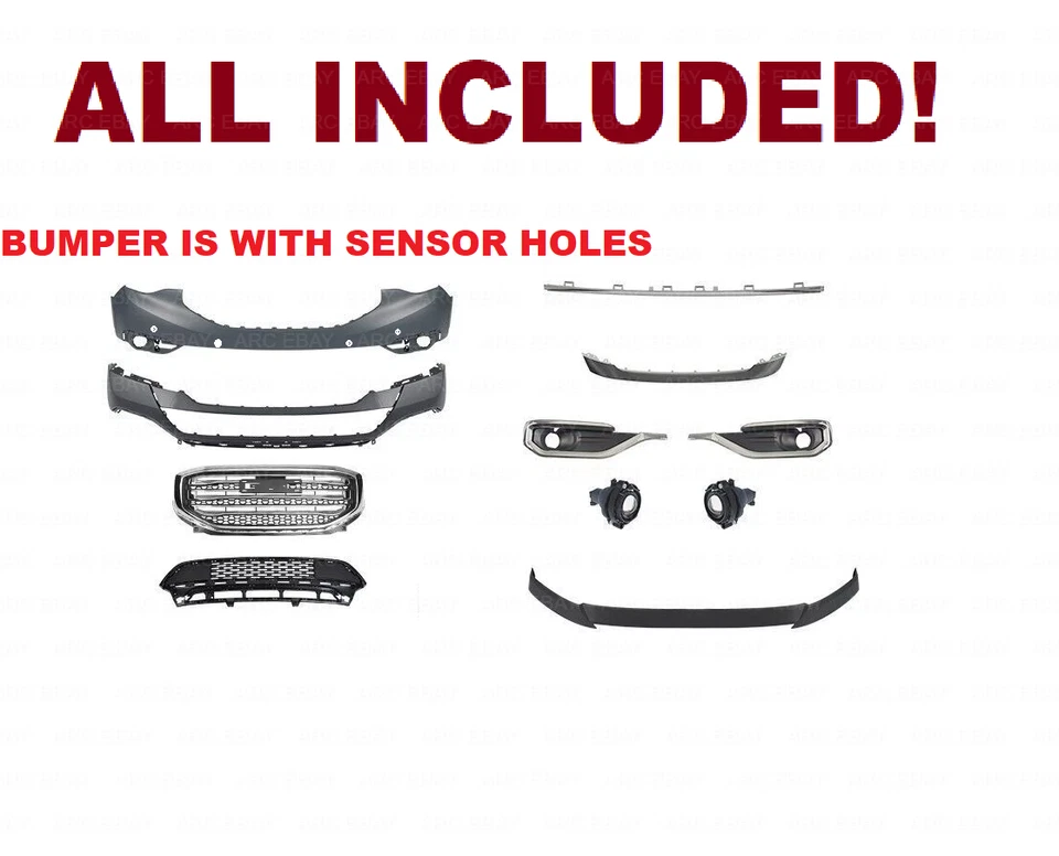 Front Bumper Cover Assembly for 2017 2018 2019 GMC ACADIA WITH SENSORS - Image 2 of 2