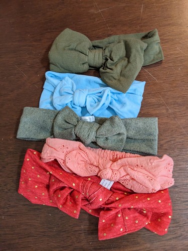 Newborn Baby Girl Lot of 5 headbands OS bundle