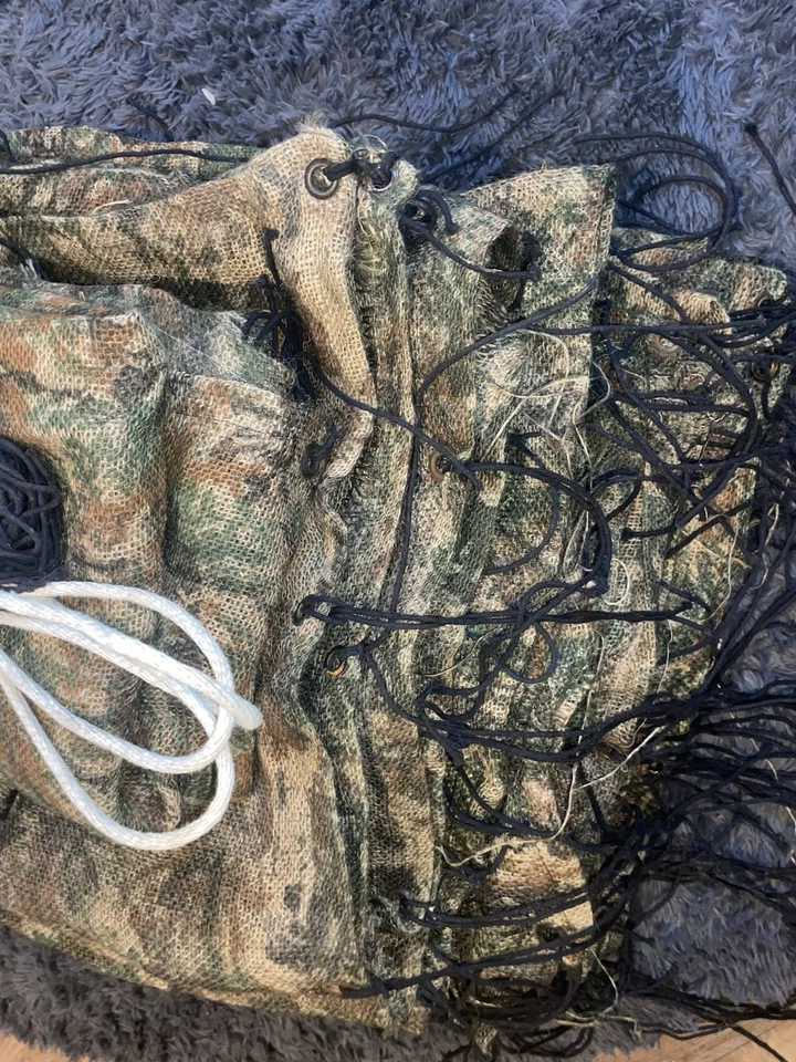 Винтажные камуфляжные жалюзи Burlap 7 шт сделано в США жалюзи Allen 40 футов ~ 80 дюймов с люверсом - Изображение 3 из 4