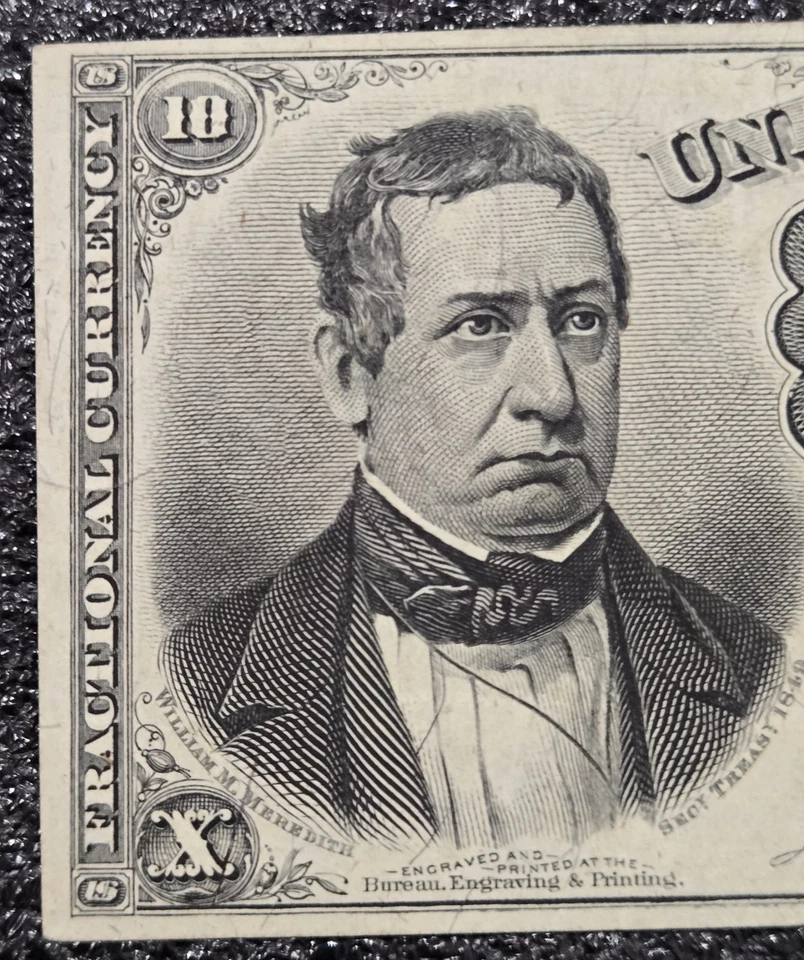 1874 10 Cents US Fractional Currency Fifth Issue Green Seal AU  - Image 3 of 4