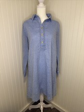 Duffield Lane Blue & White Printed Shirt Dress – Size Large