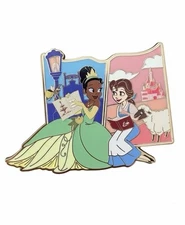 NWT Disney Boxlunch Exclusive Princess Puzzle Blind Box - Tiana & Belle Pin