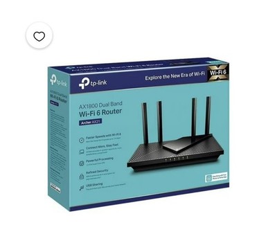 TP-Link Archer AX21 AX1800 Dual-Band Wi-Fi 6 Router, 4-Port Gigabit USB 3.0