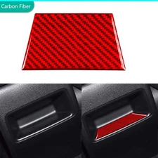Red Carbon Fiber Rear Armrest Storage Box Cover Trim For Toyota Corolla 2019-24