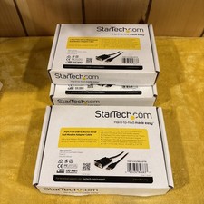 Lot 3- Startech 1 Port FTDI USB to RS232 Serial Null Modem Adapter Cable