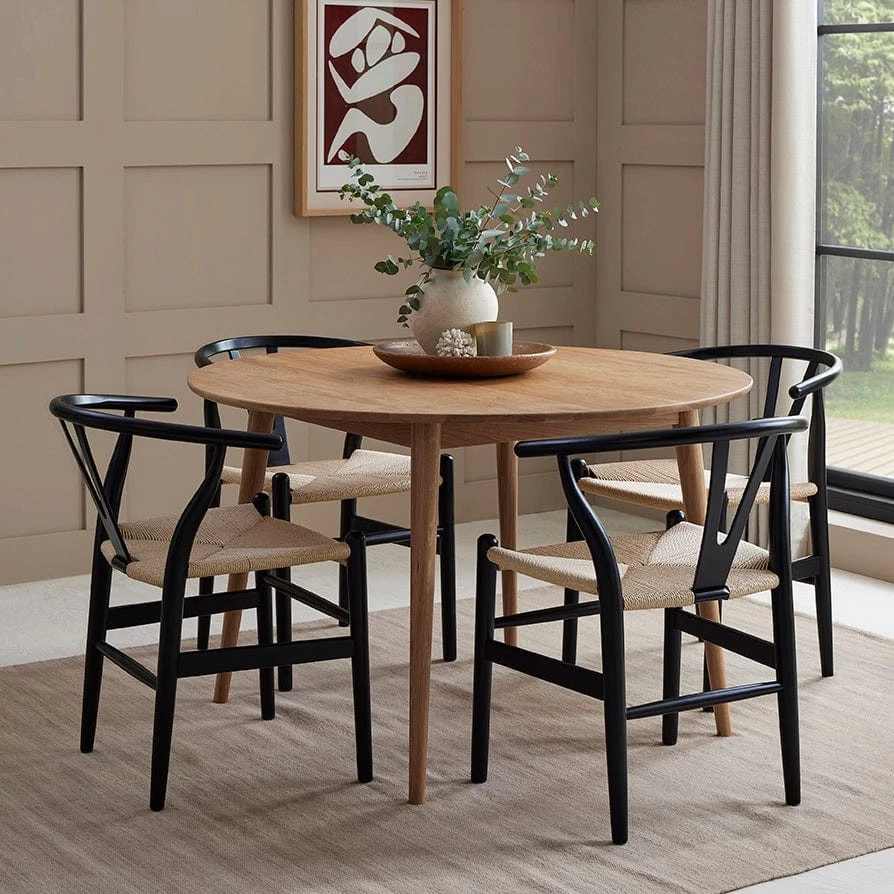 Dusk Heidi Solid Oak 4-6 Seater Round Dining Table Natural RRP £389