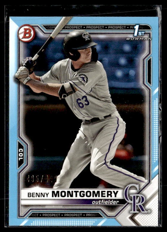 L95,481 - 2021 Bowman Draft Sky Blue #BD84 Benny Montgomery /499