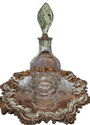 Vintage Daum France Crystal Signed Decanter w/ Flame Stopper, 11