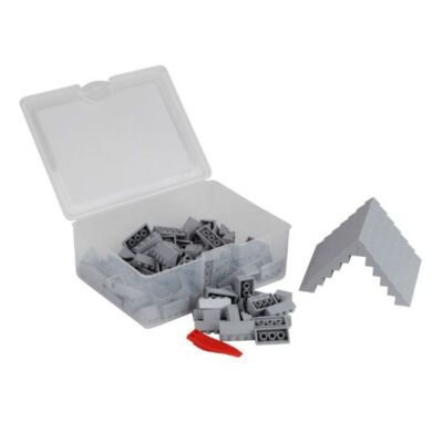 Q-Bricks Teilebox - 150 Dachsteine - Farbe: Fenstergrau