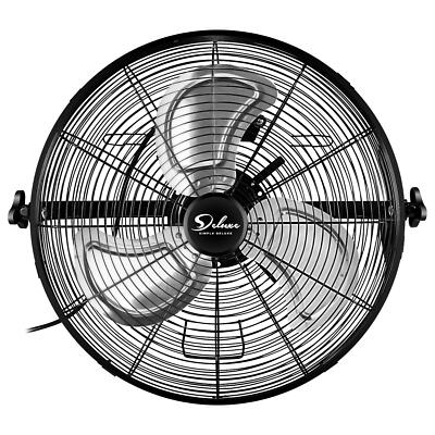 Simple Deluxe 20 Inch High Velocity 3 Speed Black Wall-Mount Fan for Warehouse