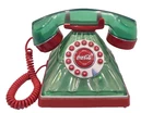 Vintage Style 2005 Coca Cola Bottle Style Green & Red Push Button Phone Works