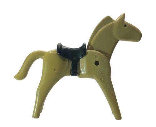 VINTAGE LYRA PLAYMOBIL HORSE FIGURE OLIVE LIGHT GREEN GREEK VARIANT USED RARE - Picture 2 of 4