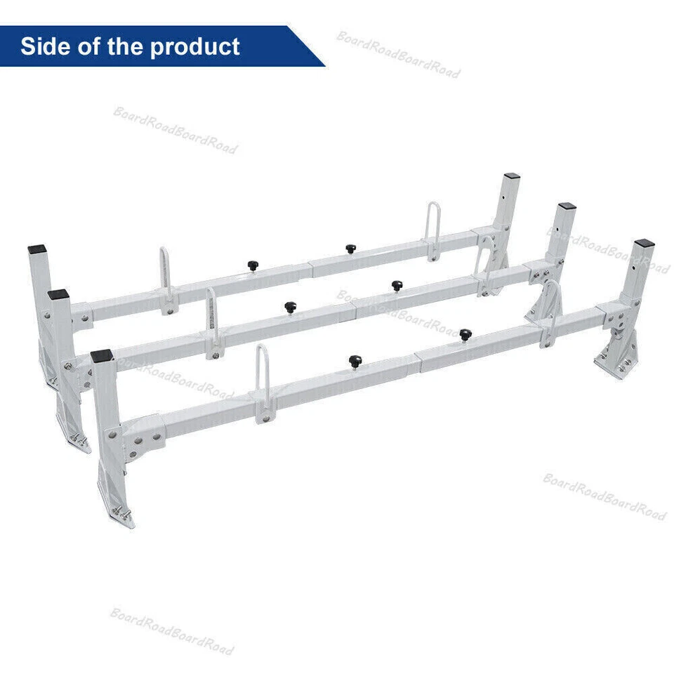 Fits Ford Econoline Van 3 bar 1992-2015 Ladder Roof Racks Steel White New Rack - Image 3 of 4
