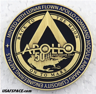 APOLLO-16 - 50th Anniversary - LUNAR FLOWN METAL - NASA MEDALLION