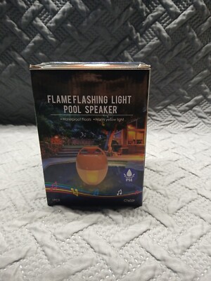 KingSom Flame Flashing Light Pool Speaker, Waterproof Floats, Warm Yellow Light
