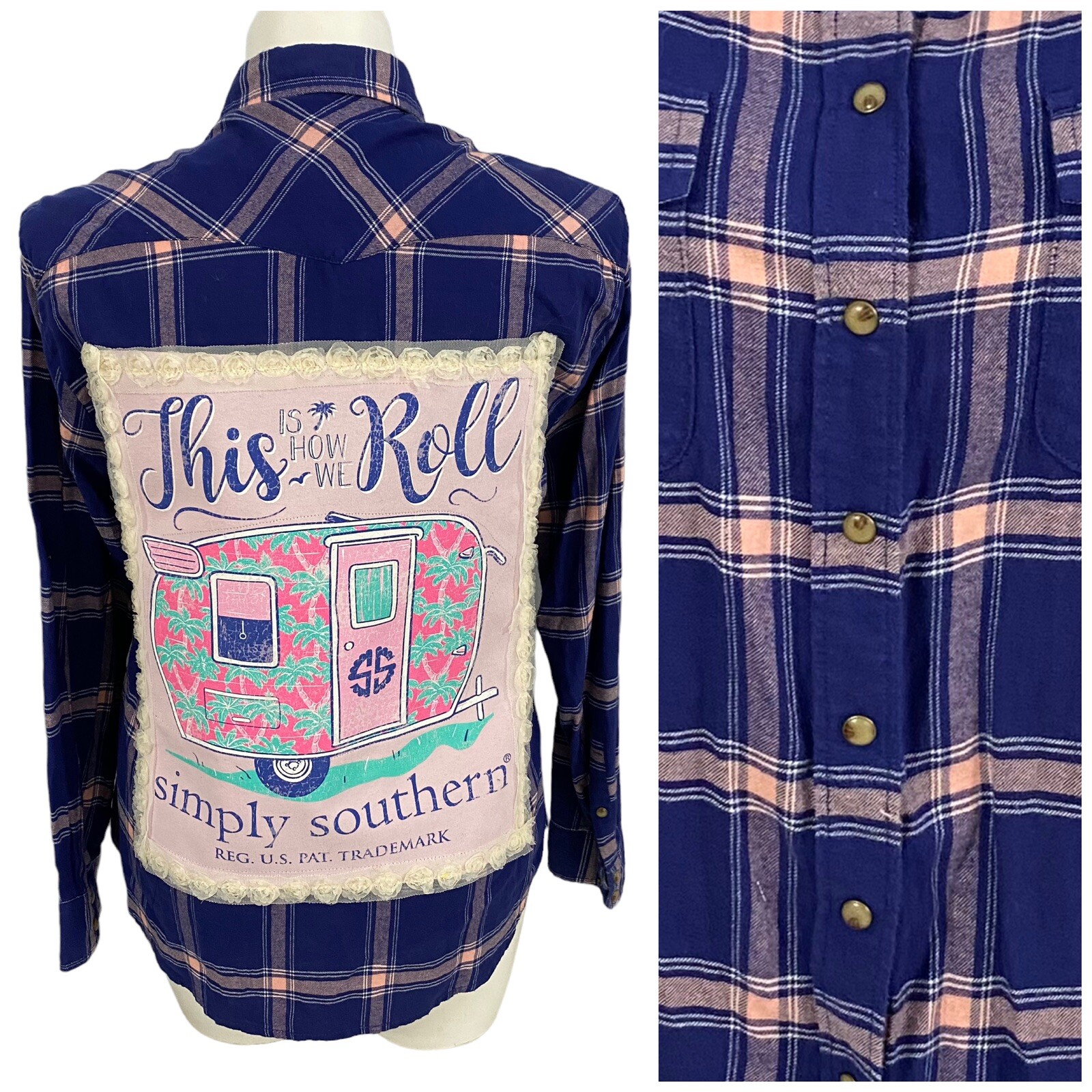 Upcycled Flannel Shirt for Women - Glamping Campfire Grunge Country Ranch Gift-image