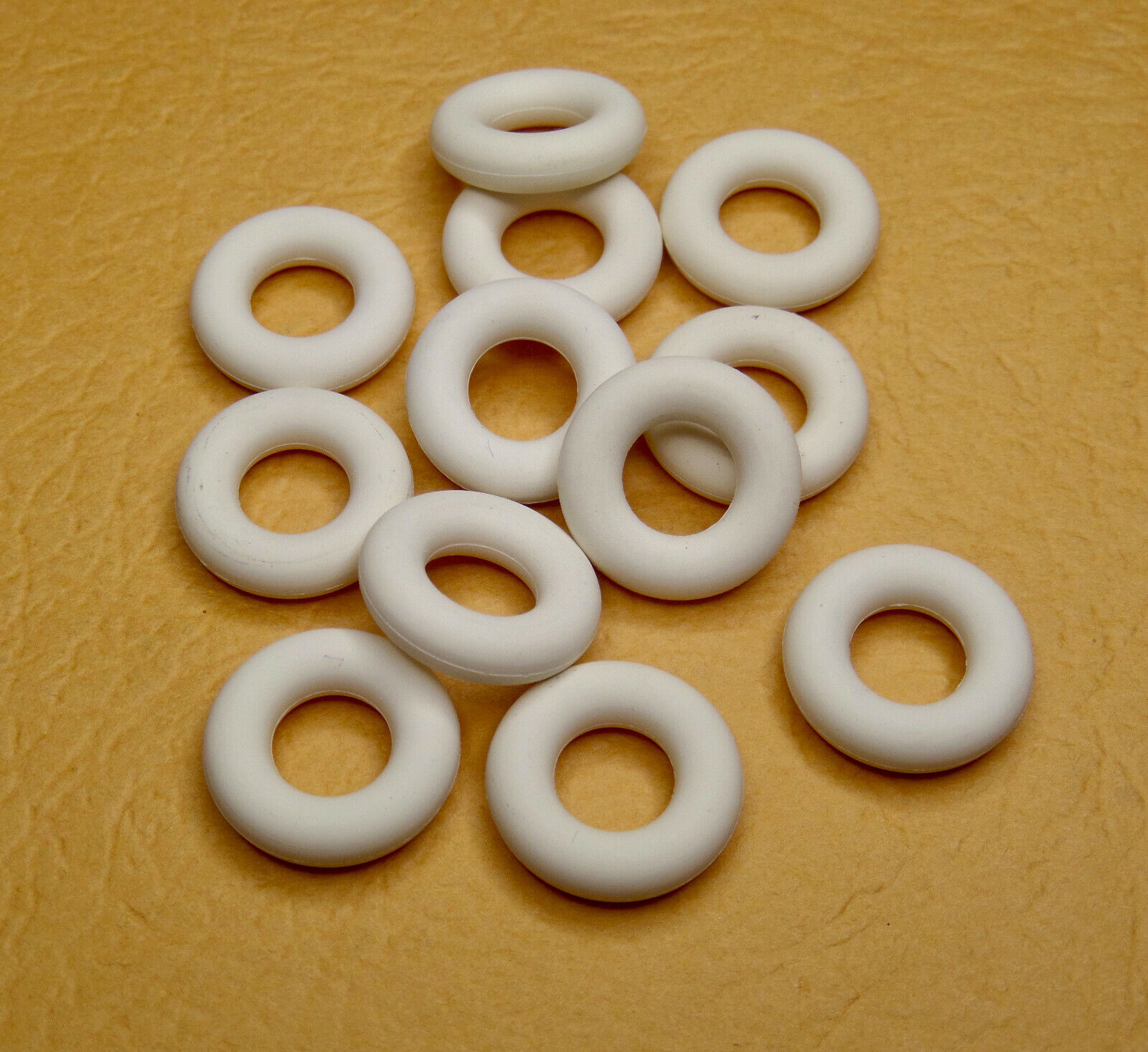 12  DINKY TOY -- 15mm  SMOOTH WHITE rubber TIRES new replacements