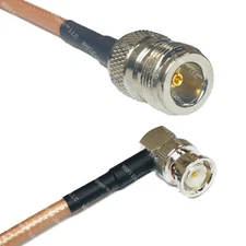 RG400 N FEMALE to BNC MALE ANGLE RF Cable FAST-SHIP LOT