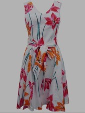 Coast Womens Smart Work Party Floral Print Fit & Flare Dress Sz 8-12 RRP £99 New