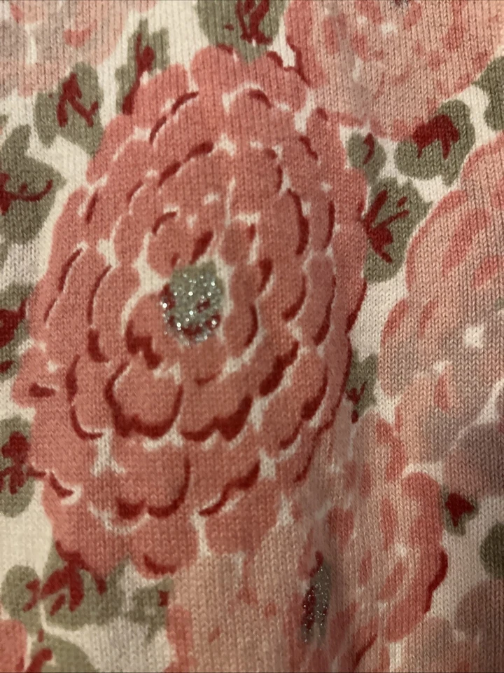 Cárdigan Crazy Horse Liz Claiborne Rosa y Gris Floral Talla M Geeky chic Granny Foto 4 de 4