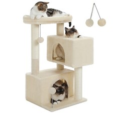 Cozy Indoor Cat Tree and 2 Condos Houses