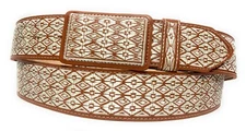 CINTO CHARRO BORDADO  MENS EMBROIDERED WESTERN BELT. PITIADO STYLE LEATHER BELT