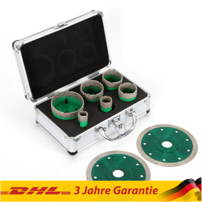 6tlg M14 Diamant Fliesenbohrer Set Bohrkronen Diascheibe Winkelschleifer 20-68mm