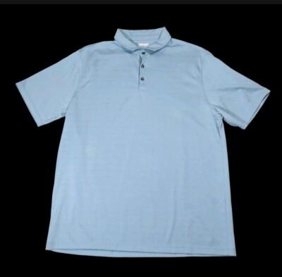 Kirkland Signature Blaues Leichtes Kurzarm Polos Hemd Herren Größe Groß 
