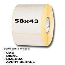 Waagenetiketten - CAS (58x43mm) Dibal, Bizerba, Avery Berkel - 8, 16, 24, 44 Rollen
