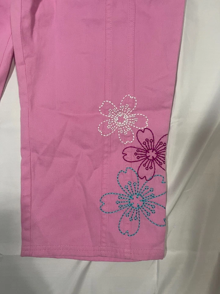 y2k 2000s Disney Channel Lizzie McGuire Girls Capri Pink Floral Pants 16 - Image 2 of 4