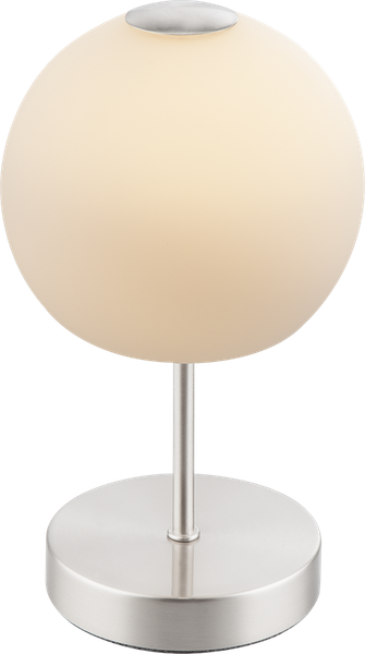 Globo Touch Led Tischleuchte Trude Lampe Leuchte Glas Weiß Nickel Matt Ø15Cm-image
