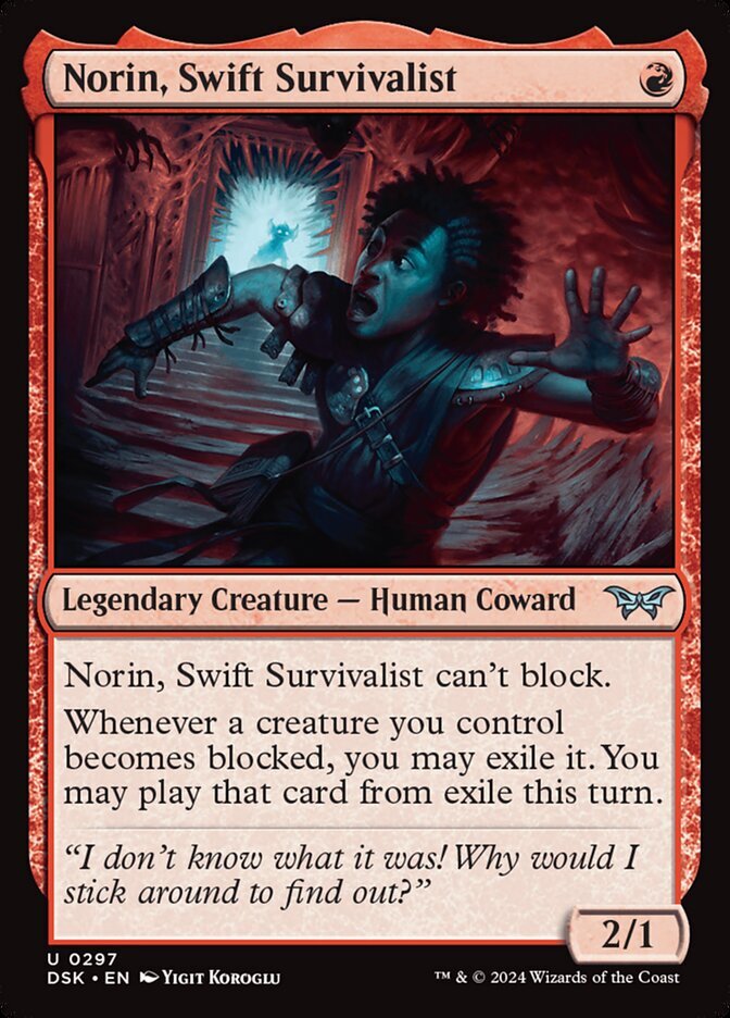 MTG Duskmourn LURKING EVIL U Norin, Swift Survivalist #0297 | eBay