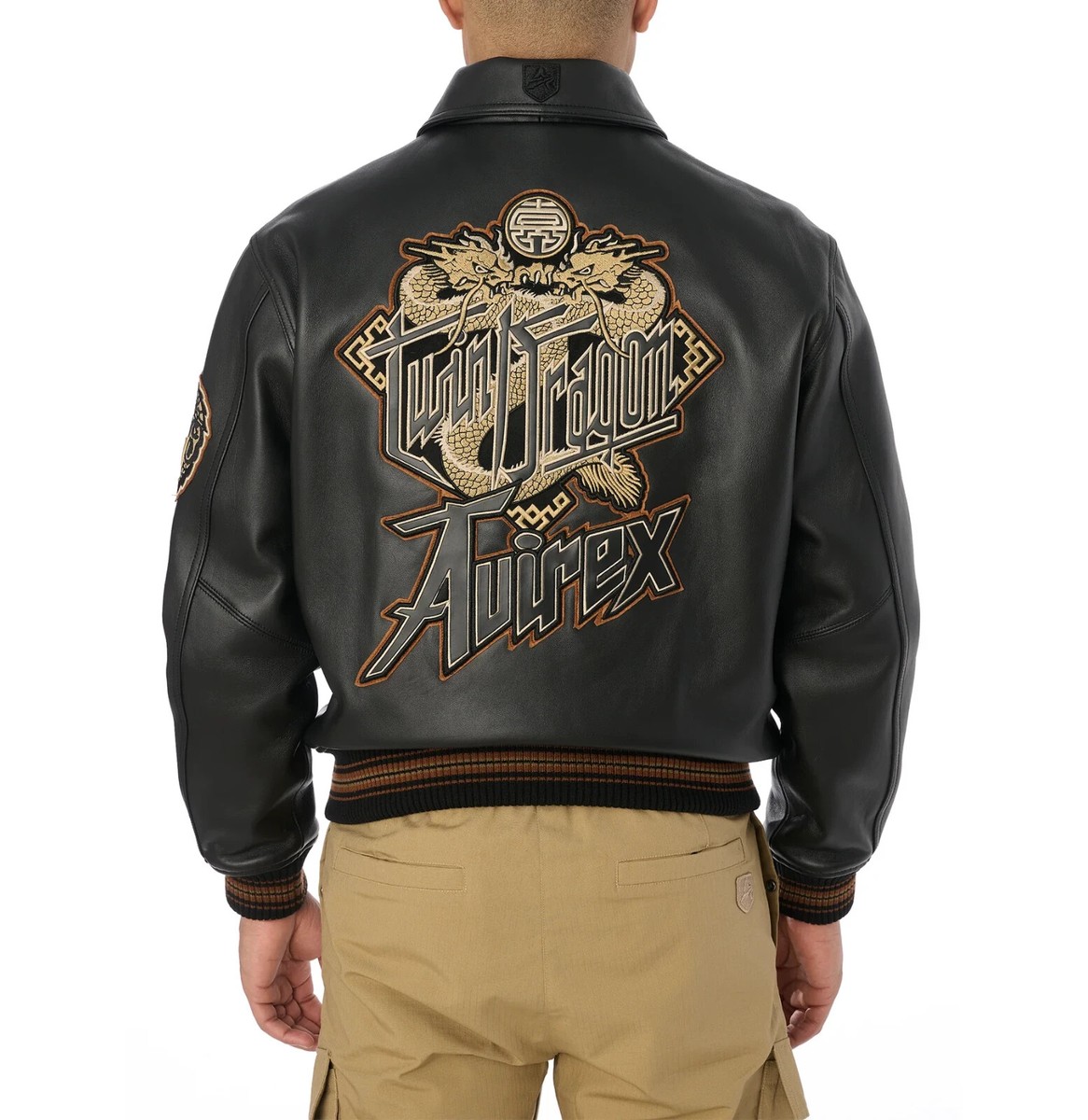 サ*♛様 新品　タグ付き　avirex leather jacket AVIREX NEW BROWN CROCODILE leather jacket AUTHENTIC | eBay