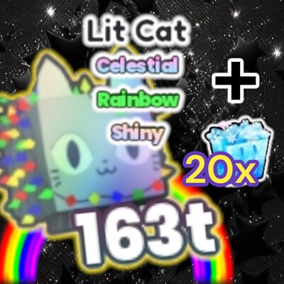Shiny Rainbow Lit Cat + 20x Snowflake Gifts. PS99 Christmas Update. OP. Same Day