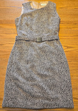 Calvin Klein Sexy Animal Print Sheath Sleeveless Dress Lined Sz 10