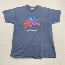 VTG Single Stitch Planet Hollywood Walt Disney World Short Sleeve Shirt L Navy
