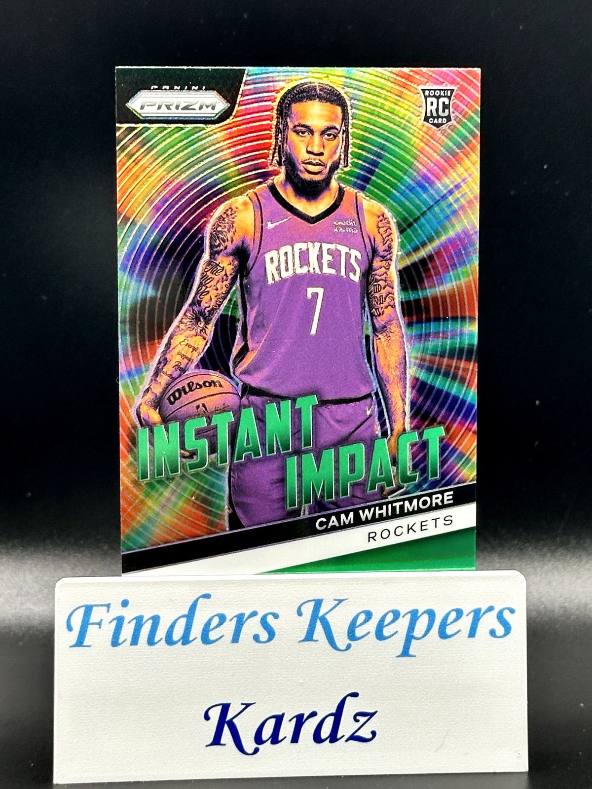 2023-24 CAM WHITMORE GREEN PRIZM BASKETBALL INSTANT IMPACT RC #7 ROCKETS