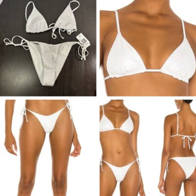 L*Space Bikini Swim Set Glossy Gator Brittany Top & Lennox Bottom Size L - NWT