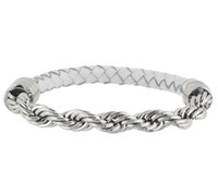 Qvc Steel By Design Twisted Rope Chain And Braided White Leather Bracelet Qvc Steel By Design Twisted Rope Chain And Braided White Leather Bracelet