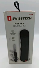 SwissTech Helfen 12-in-1 Multi Tool Knife Stainless Steel Drop Point Blade