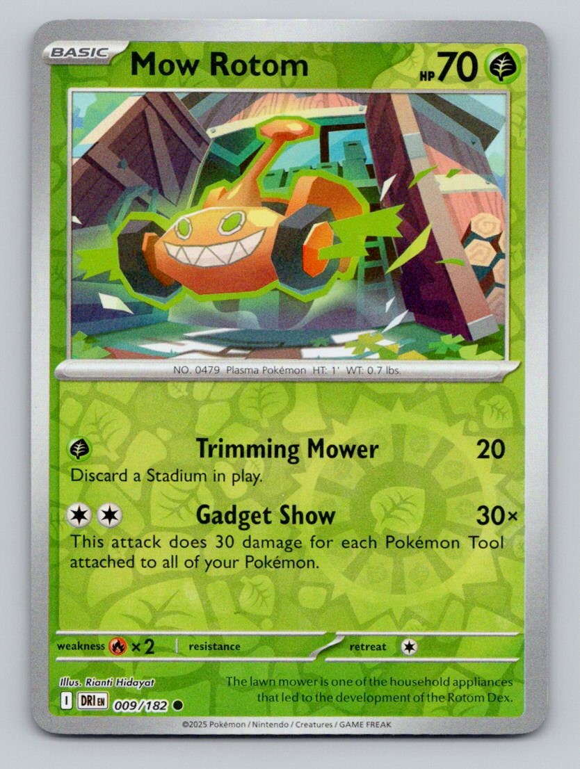 Mow Rotom 009/182 Common Destined Rivals Pokemon Reverse Holo Near Mint
