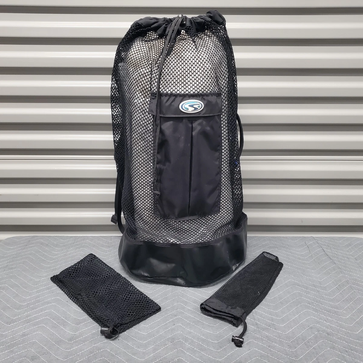 Bolsa De Malla Para Buceo - Ligera, Portátil, Con Hebilla Giratoria Resistente, Ideal Para Equipo De Buceo Y Deportes Acuáticos (Negra)